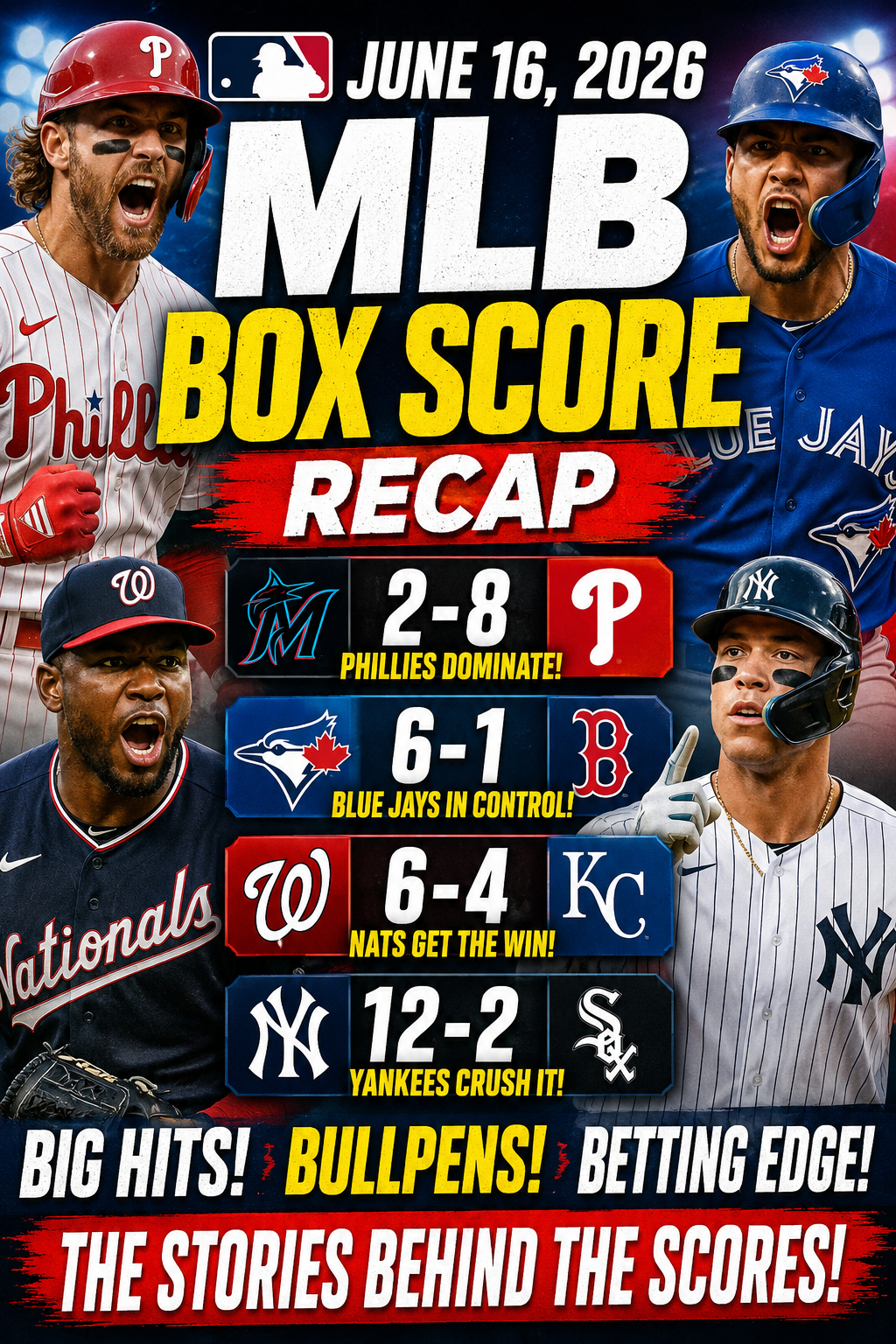 MLB Box Score Story June 16 2026