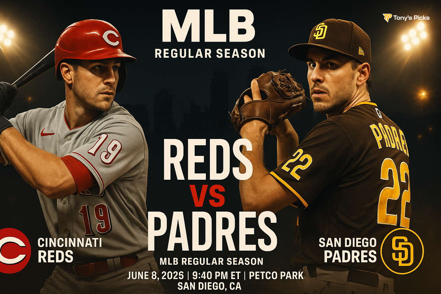 Cincinnati Reds vs San Diego Padres Petco Park — Tony's Picks