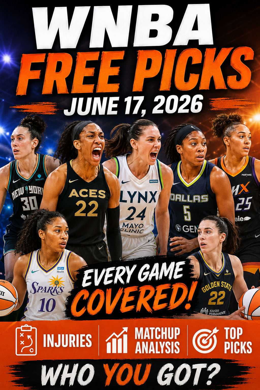 Free WNBA Picks For Today 6/17/2026