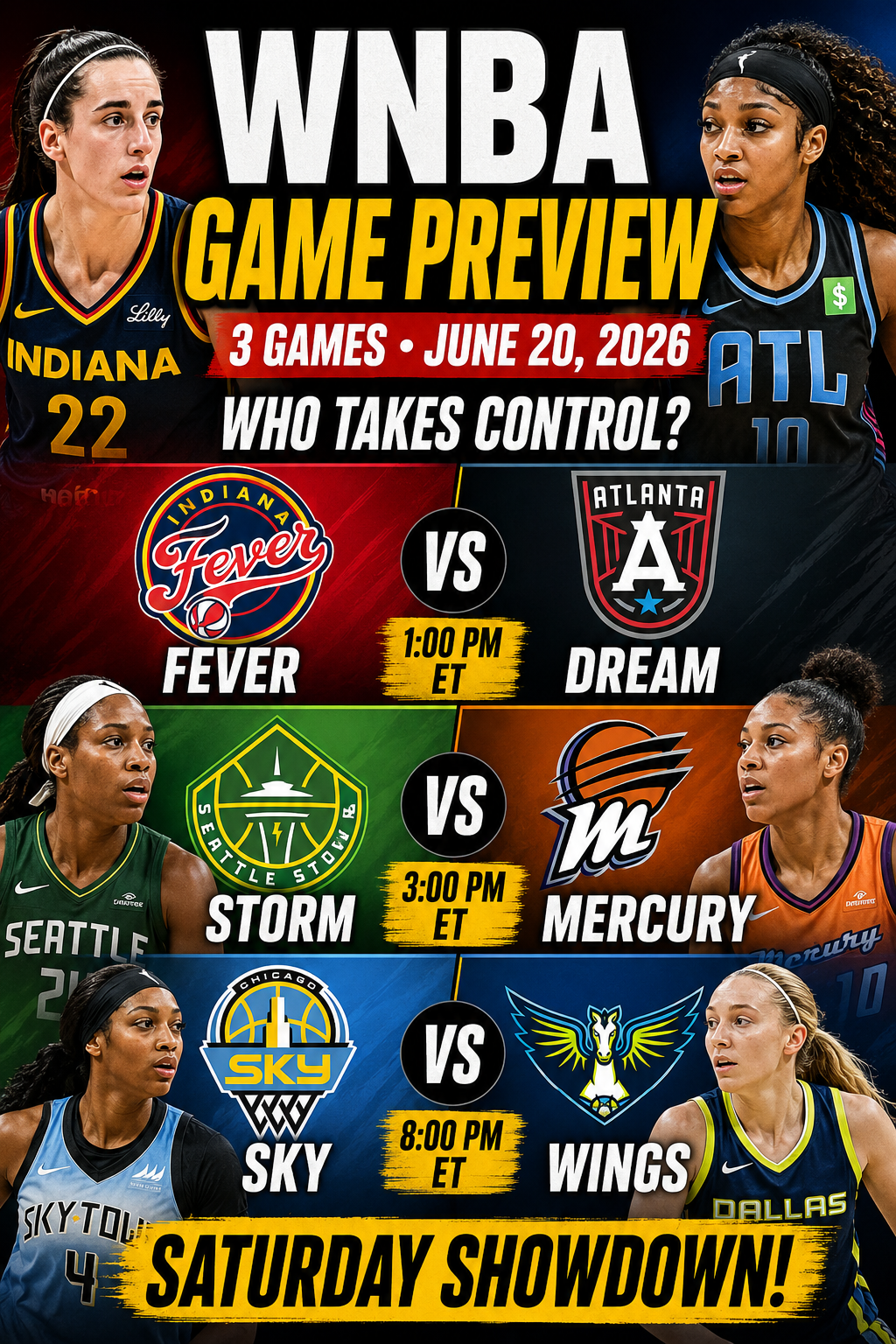 Free WNBA Picks For Today 6/20/2026