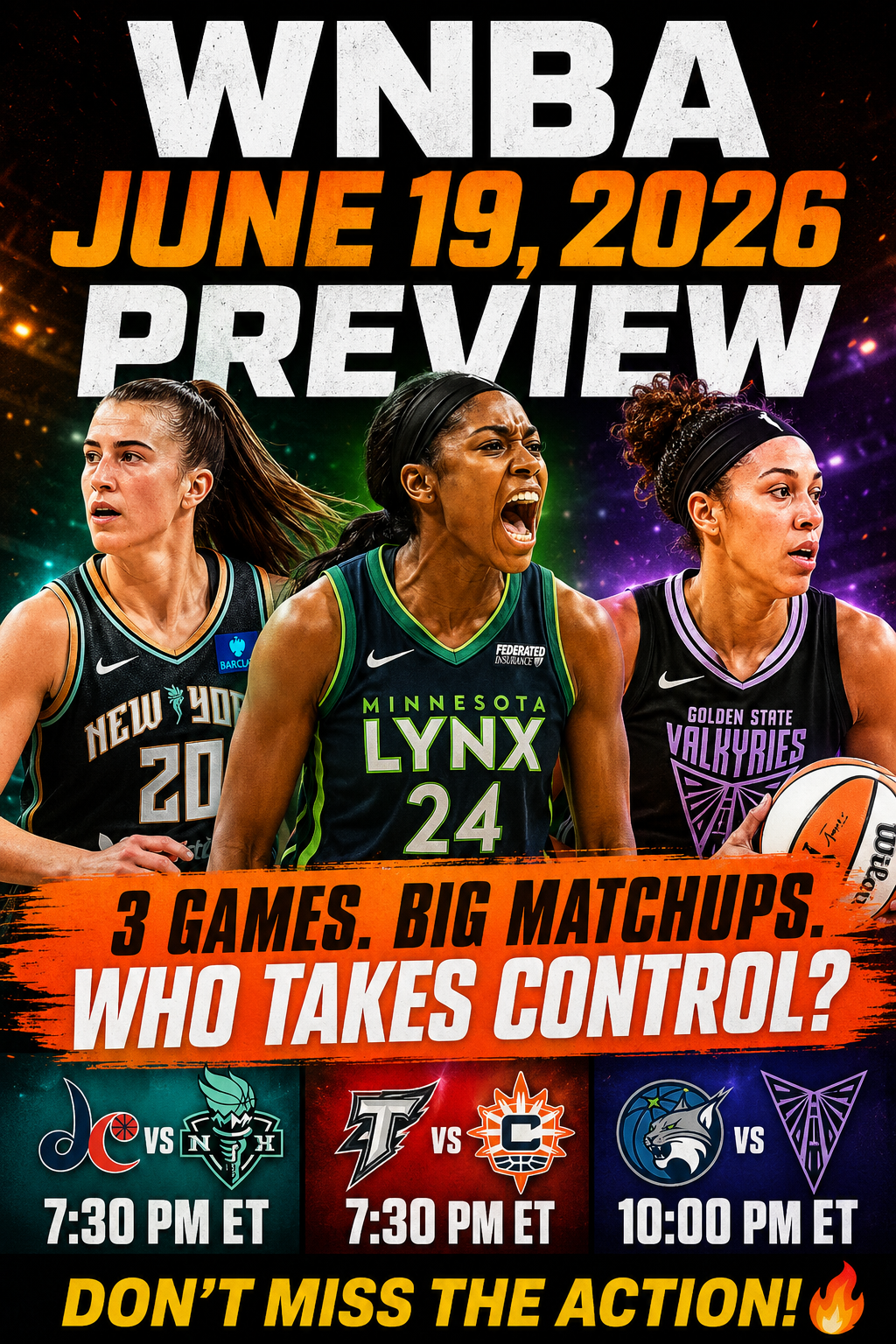 Free WNBA Picks For Today 6/19/2026