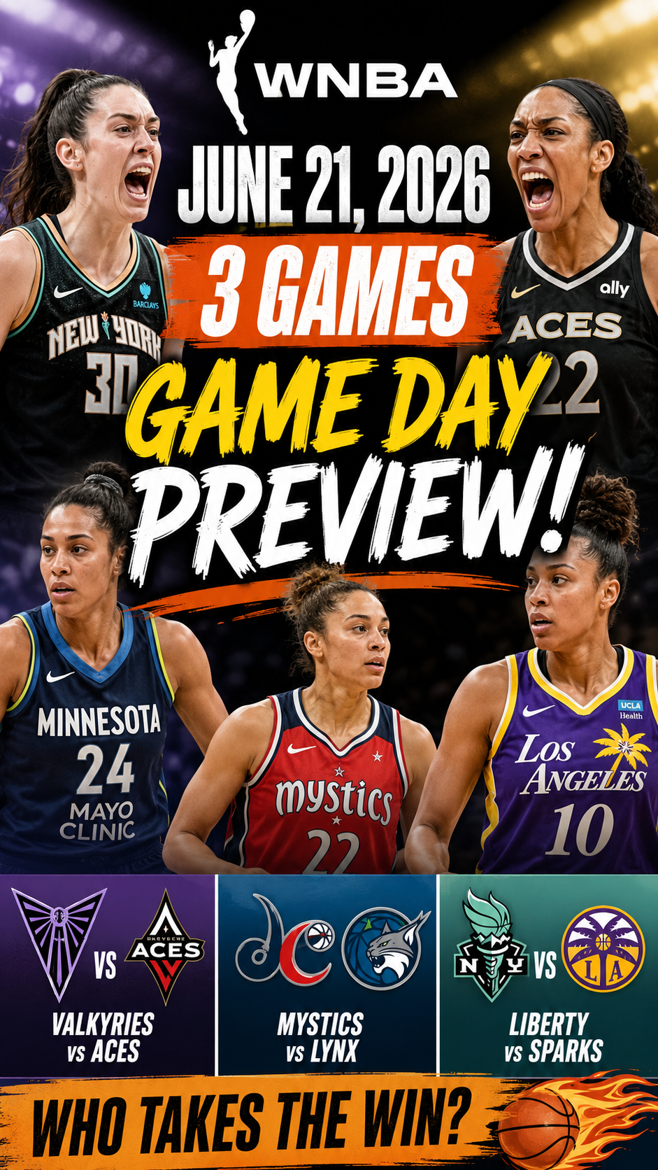 Free WNBA Picks For Today 6/21/2026