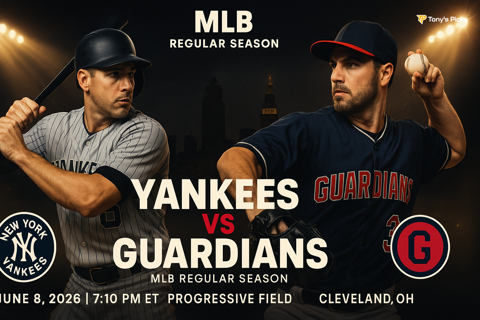 New York Yankees vs Cleveland Guardians Progressive Field — Tony's Picks