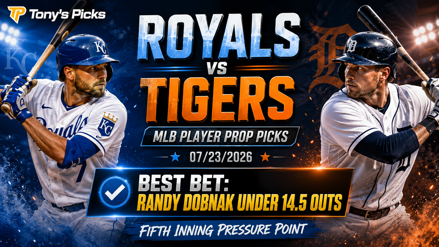 Kansas City Royals vs Detroit Tigers prop pick featuring Randy Dobnak pitcher outs