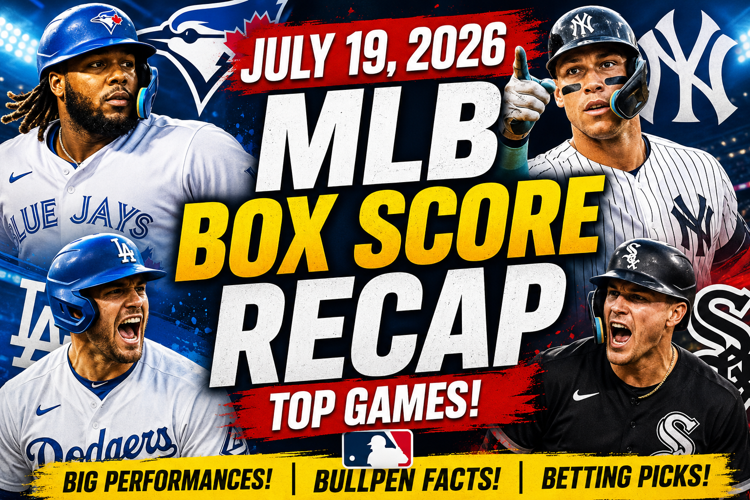 MLB box score recap July 19 2026 Tony's Picks featured image